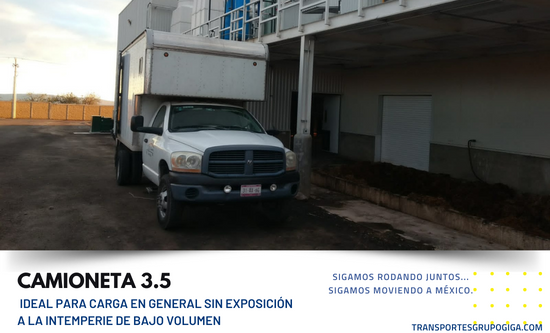 TRANSPORTE DE CARGA EN CAMIONETA DE 3.5 TONS